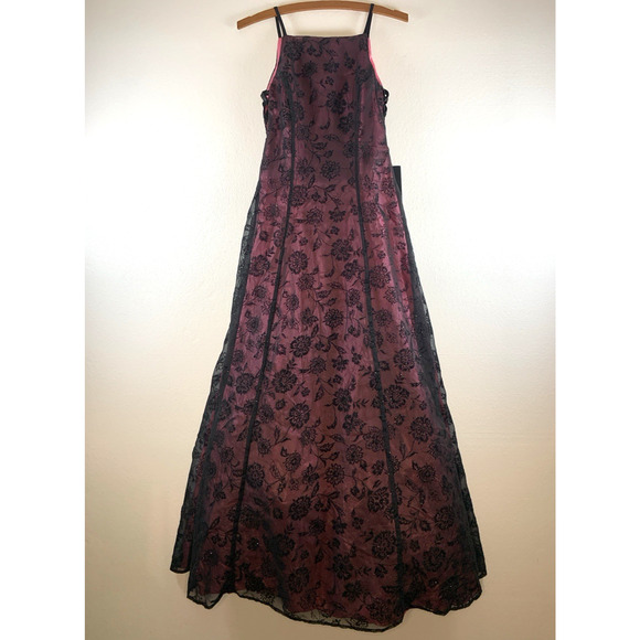 Morgan Co Womens Y2K Velvet Burnout Whimsigoth Maxi Dress Size 3/4 Formal NEW - Picture 1 of 14